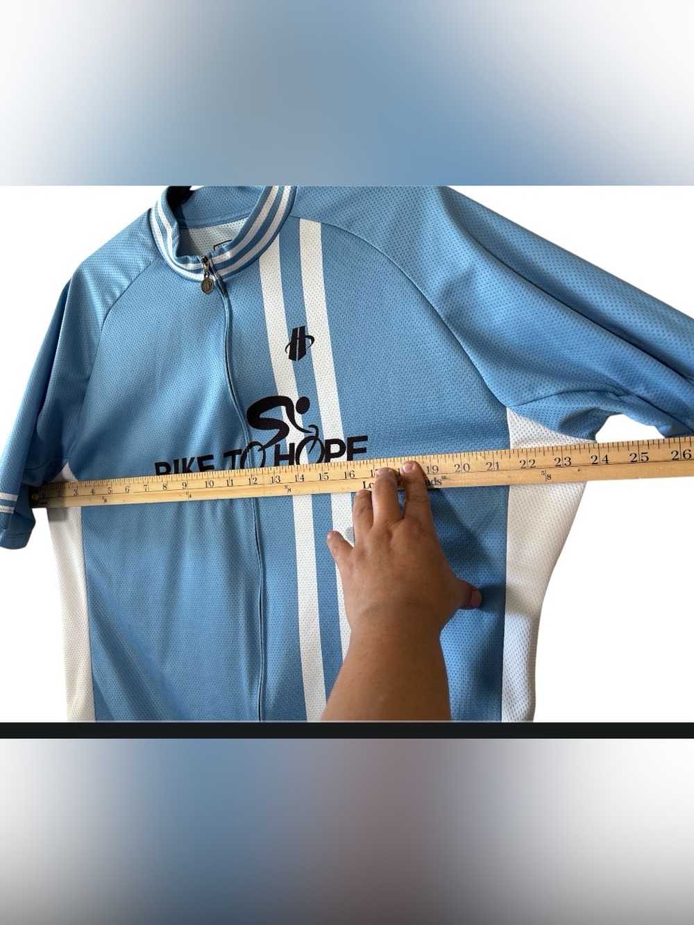 HINCAPIE Bike to hope,Men's Light Blue Cycling Jersey,Size XL,Made in Colombia - Picture 4 of 5